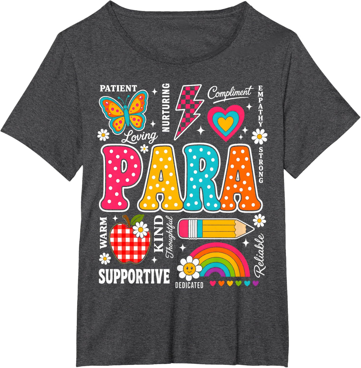 para Teacher Aide Classroom Support School Staff Student T-Shirt - Dark Heather Grey