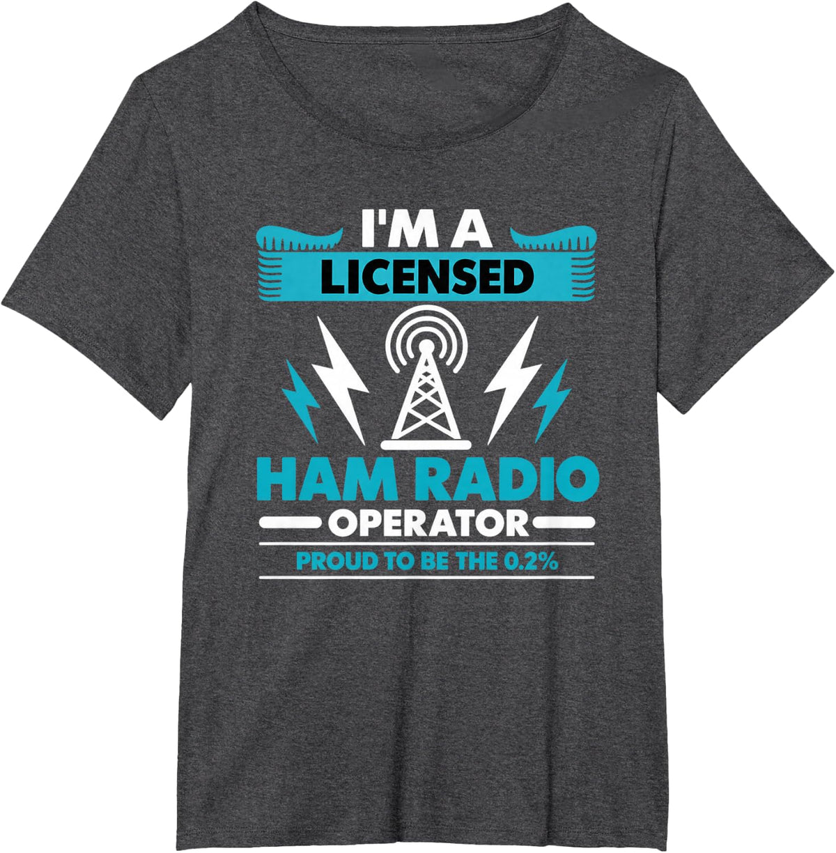 Licensed Ham Radio Operator Proud Retro Typography T-Shirt - Dark Heather Grey