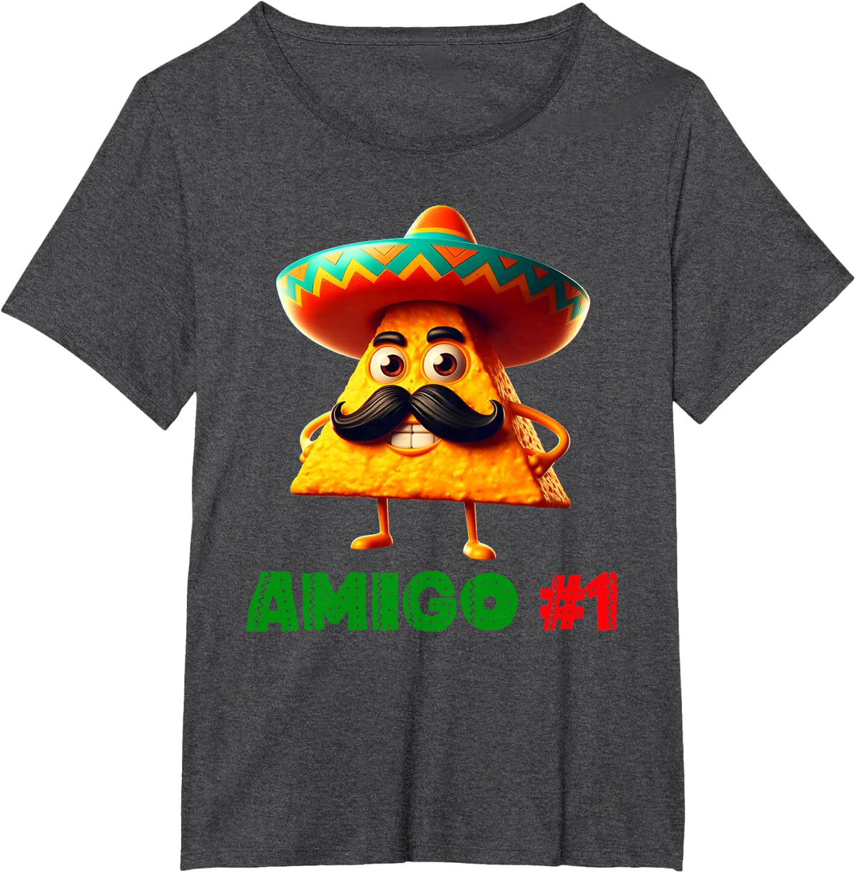 The 3 Three Amigos Cinco De Mayo Amigo #1 Group Matching T-Shirt - Dark Heather Grey