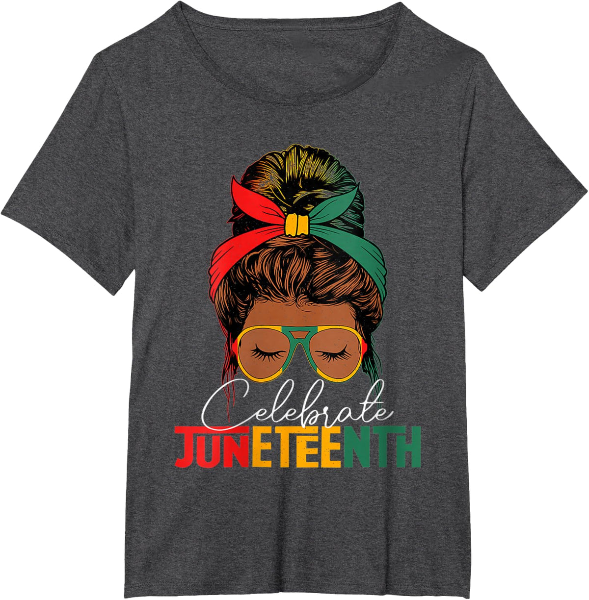 Juneteenth 1865 Celebrate Independences Day Black Girl women T-Shirt - Dark Heather Grey