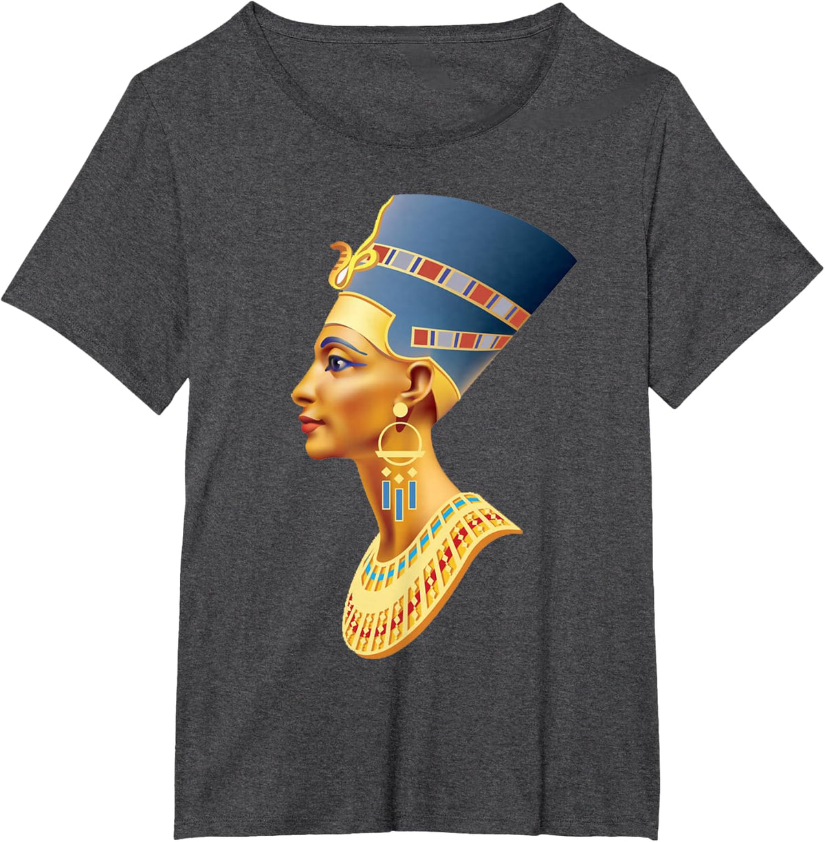 Egyptian Queen Nefertiti Ancient Egyptian Queen Pharaoh T-Shirt - Dark Heather Grey
