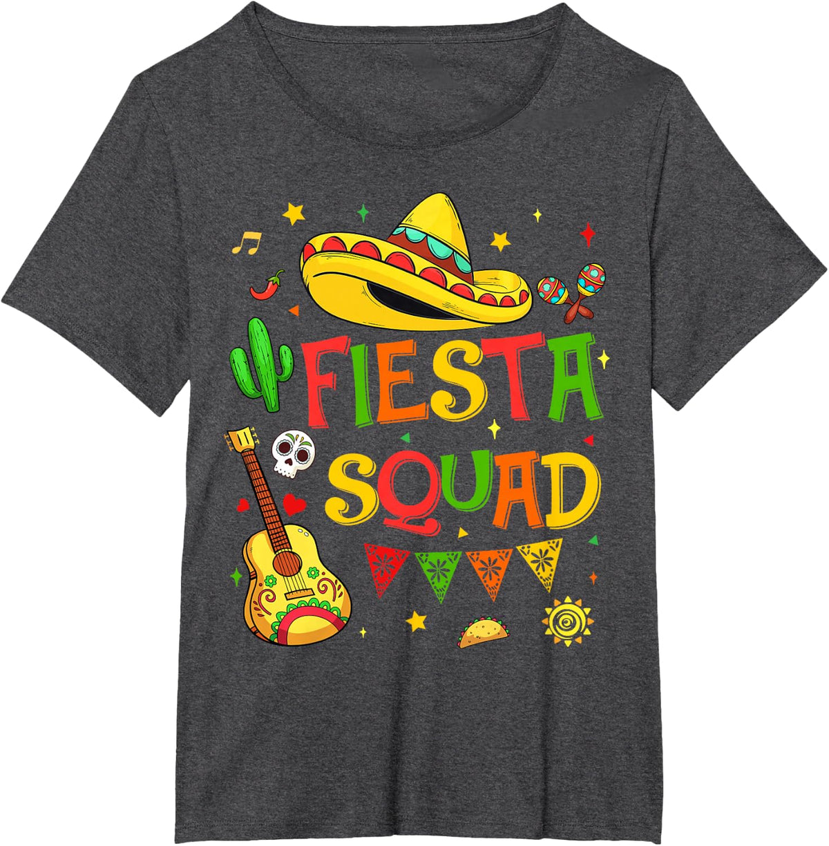 Fiesta Squad Cinco De Mayo Tees T Shirts for Men Women Kids - Dark Heather Grey