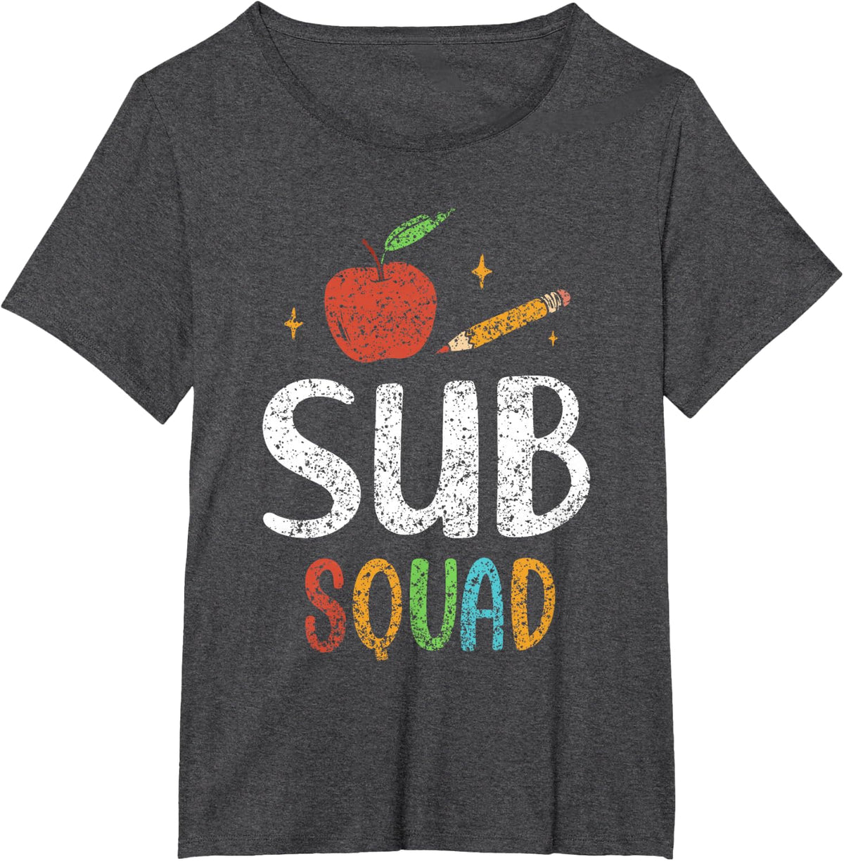 Sub Squad Women Class Back To School Substitute Teacher T-Shirt - Dark Heather Grey