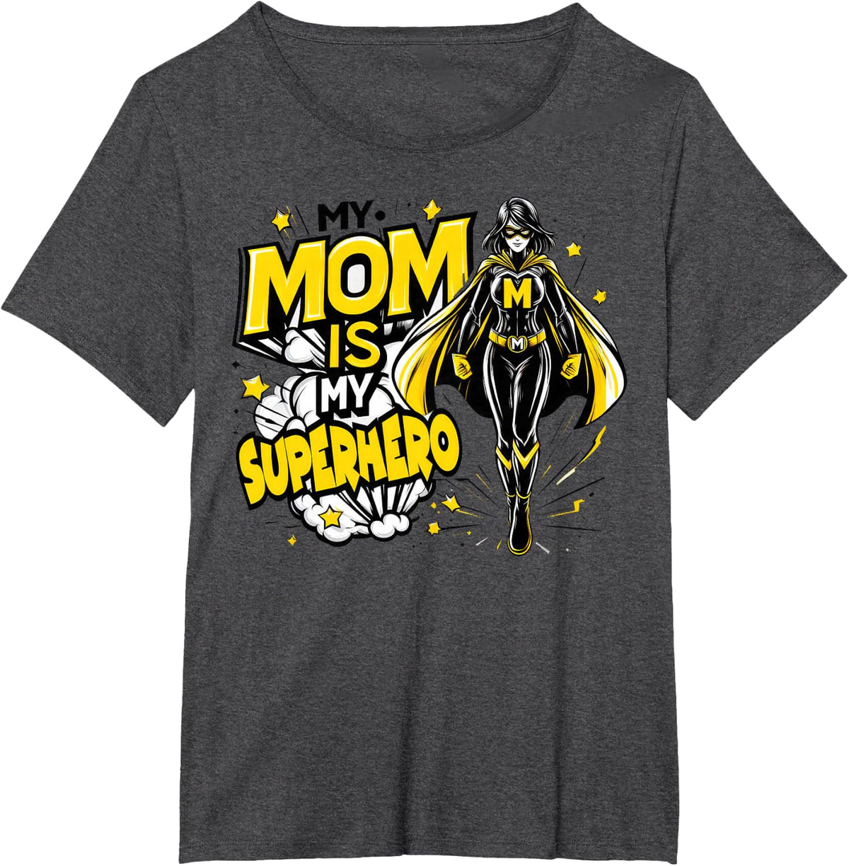 My Mom Is My Superhero Kids Cool Mother's Day Comic Lover T-Shirt - Dark Heather Grey