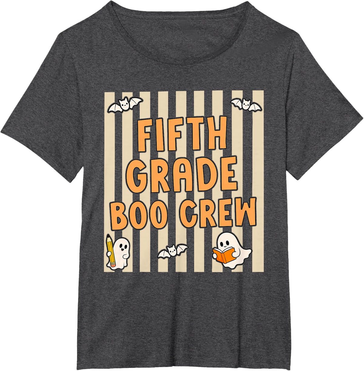 Fifth Grade Boo Crew Spooky 5th Grade Halloween Teacher Boy T-Shirt - Dark Heather Grey