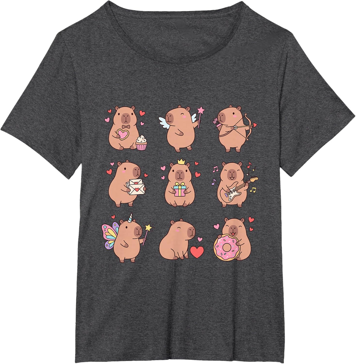 Cute Capybaras Kawaii Anime Lover Girl Capybara T-Shirt - Dark Heather Grey