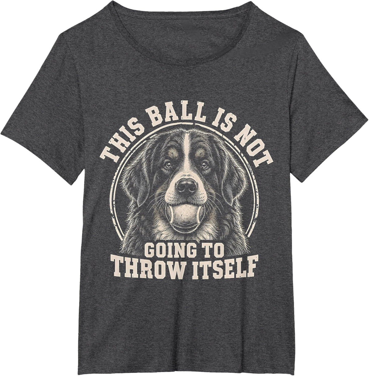 Bernese Mountain Dog Ball T-Shirt - Dark Heather Grey