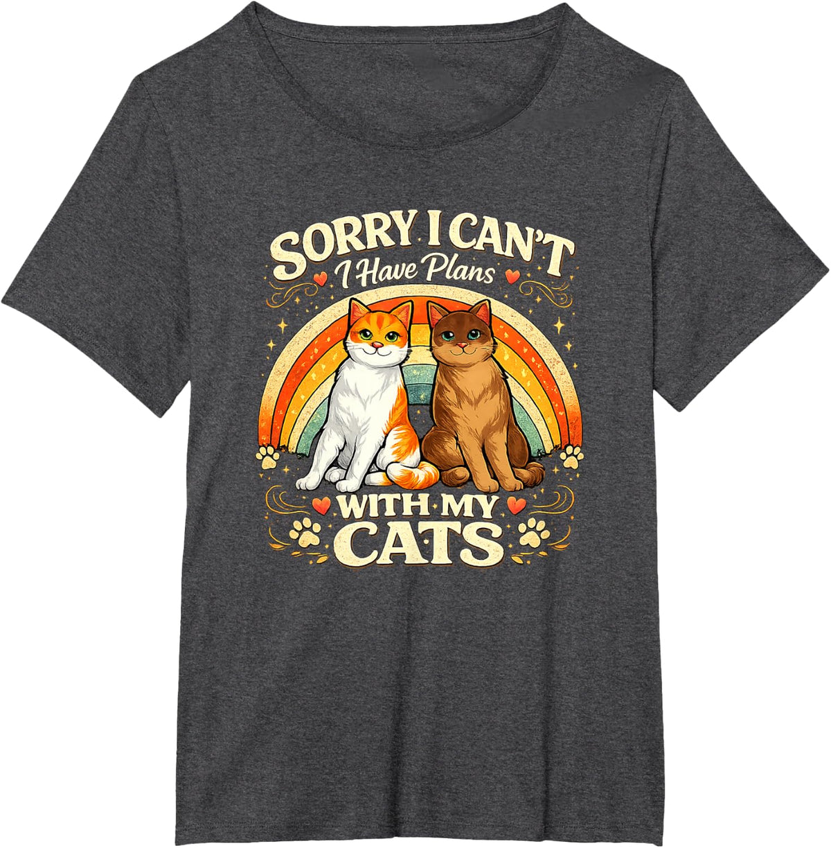 Cute Cat Mom Couple Lover Saying Design for Women Men Kids T-Shirt - Dark Heather Grey