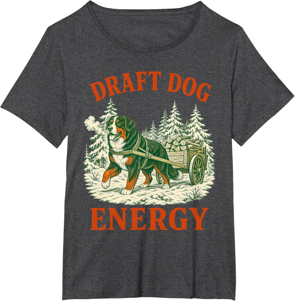 Draft Dog Energy Bernese Mountain Dog T-Shirt - Dark Heather Grey