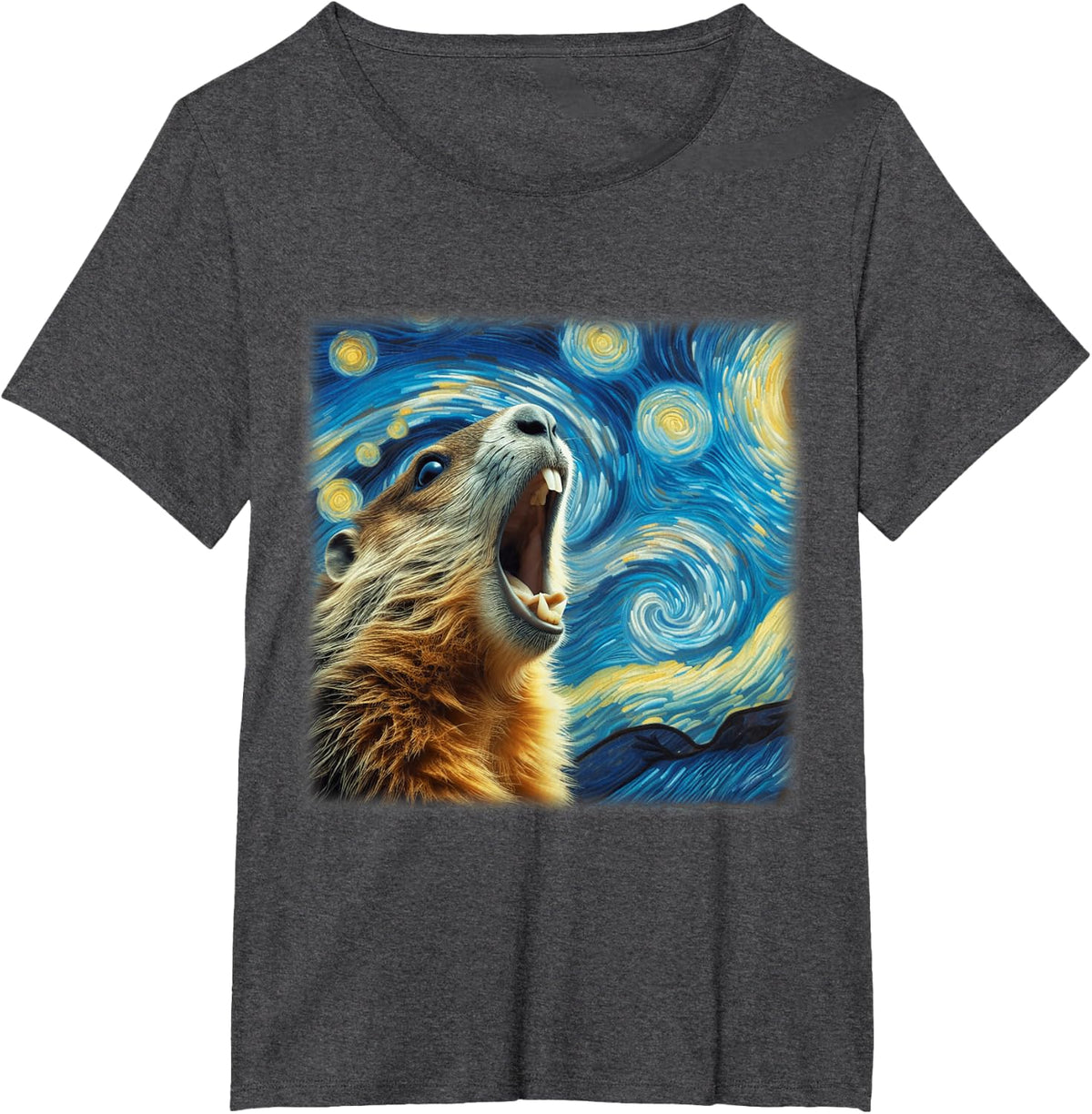 Scream Groundhog Shirt | Artistic Groundhog Day T-Shirt - Dark Heather Grey