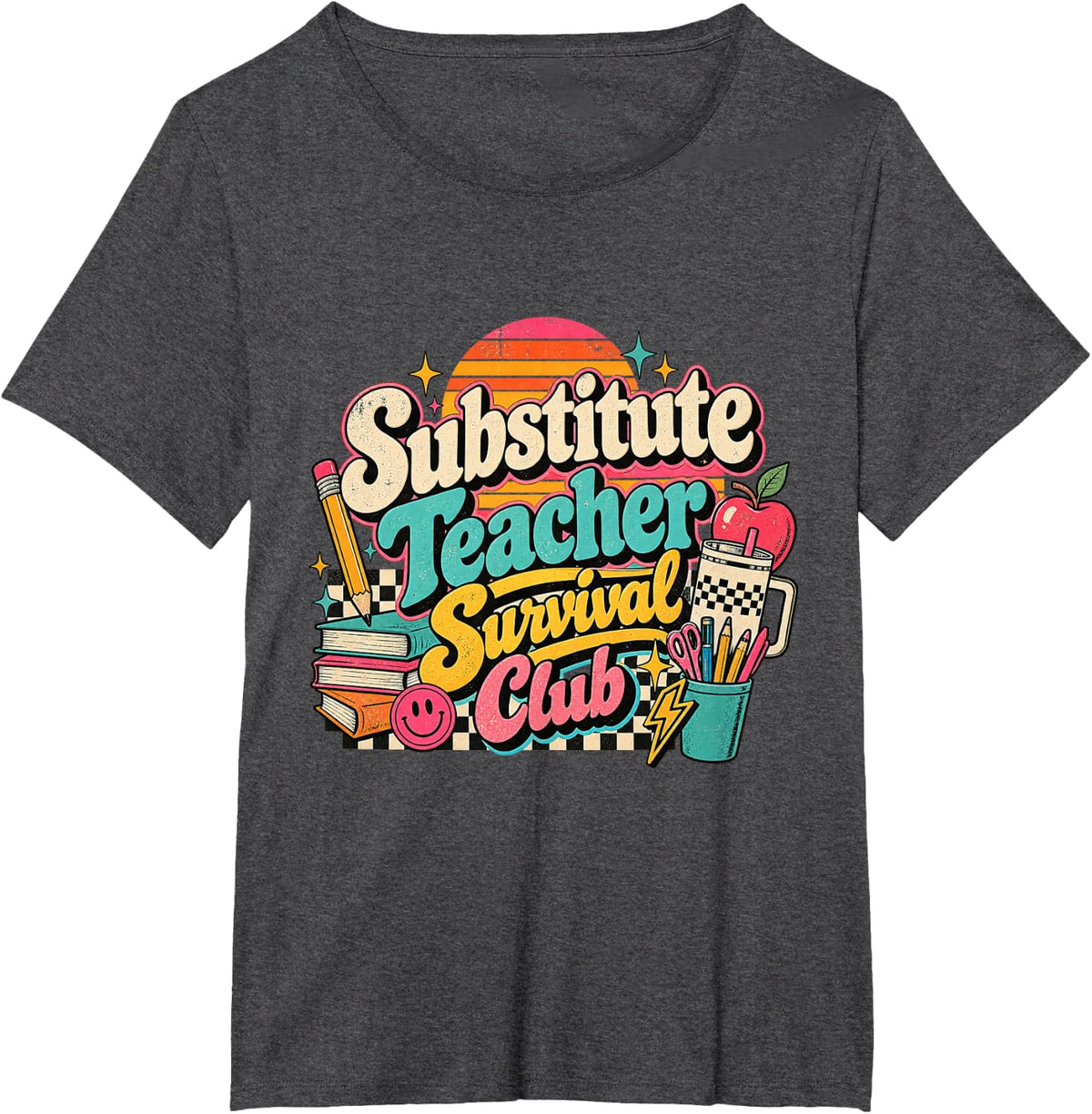 Substitute Teacher Survival Club T-Shirt - Dark Heather Grey