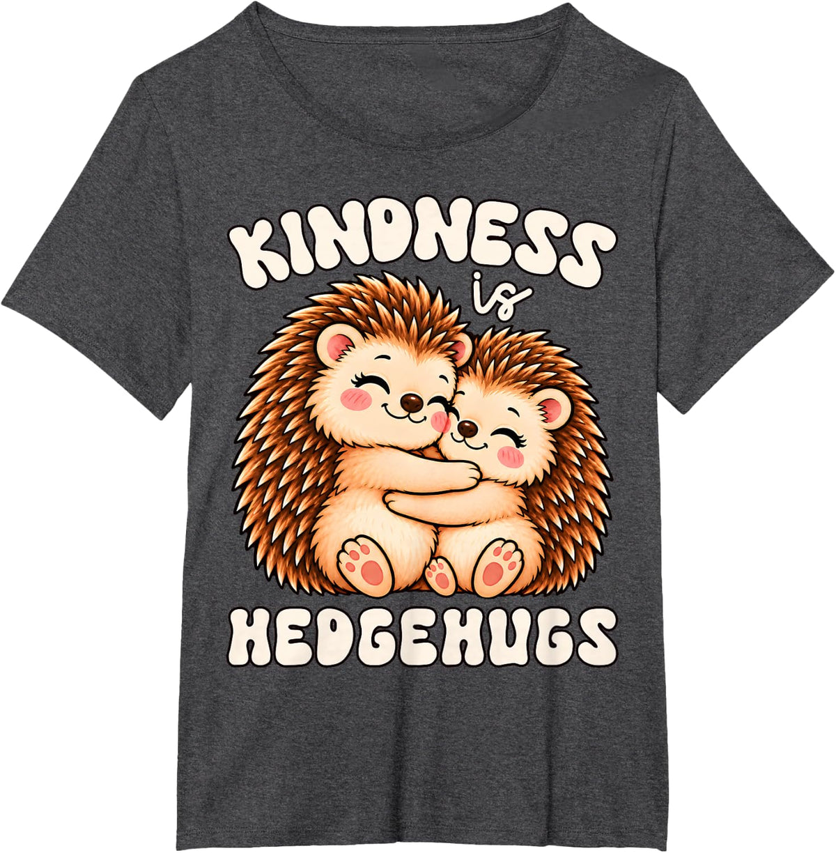 Kindness is Hedgehugs Hedgehog Inspirational Kids Be Kind T-Shirt - Dark Heather Grey