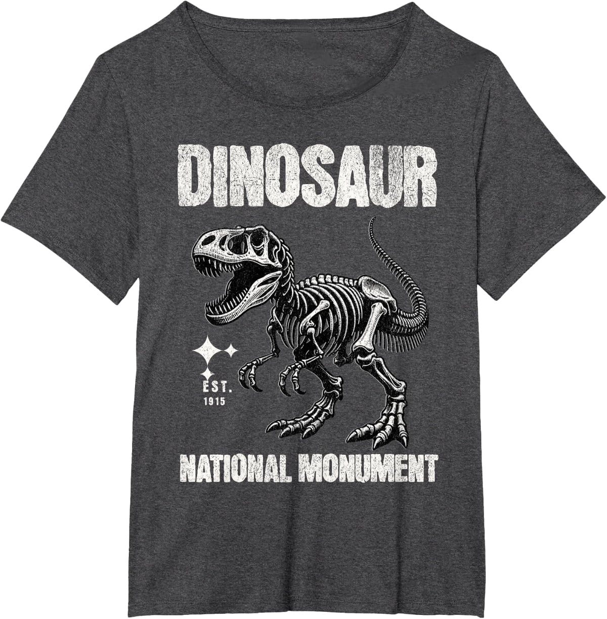 Dinosaur National Monument CO T-Rex Fossil National Parks T-Shirt - Dark Heather Grey