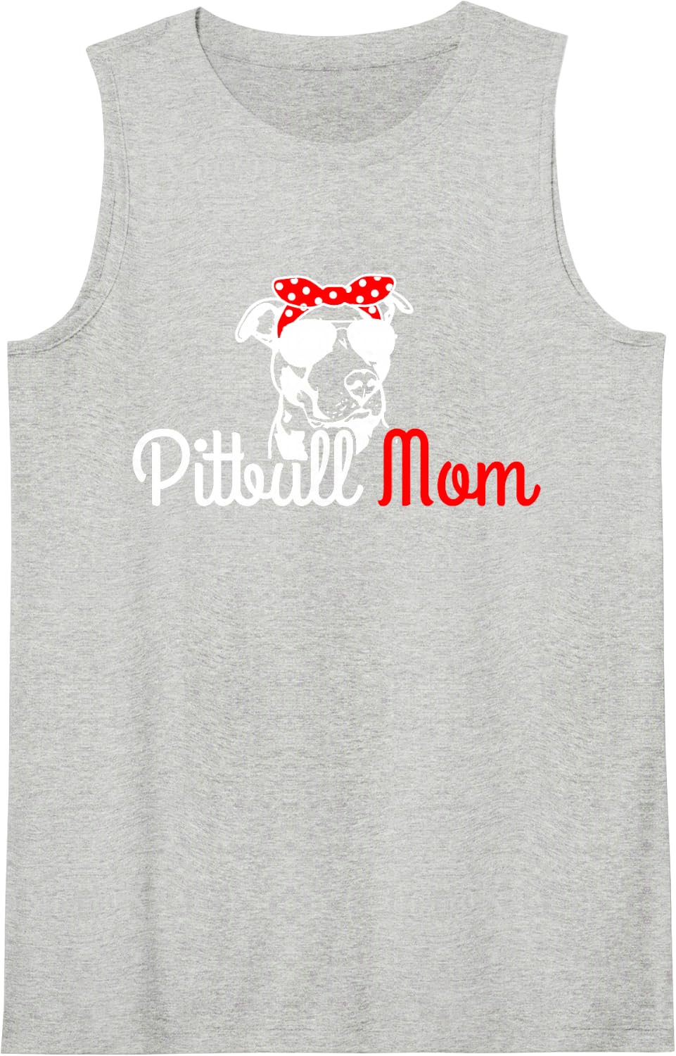 Women's Pitbull Mom Vintage Funny Cute Dog Pitbull Mama Sleeveless Tank Top - Heather Grey