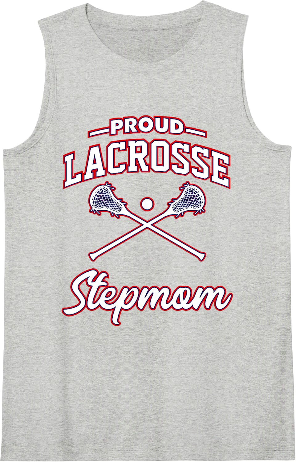 Proud Lacrosse Stepmom Sleeveless Tank Top - Heather Grey