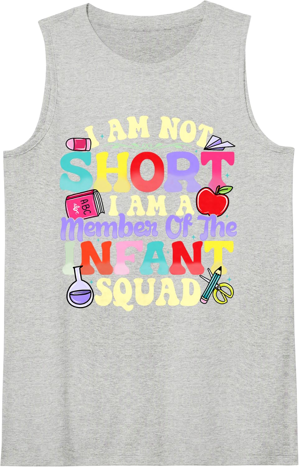 Childcare Provider Daycare Teacher Squad Infant Teacher Sleeveless Tank Top - Heather Grey