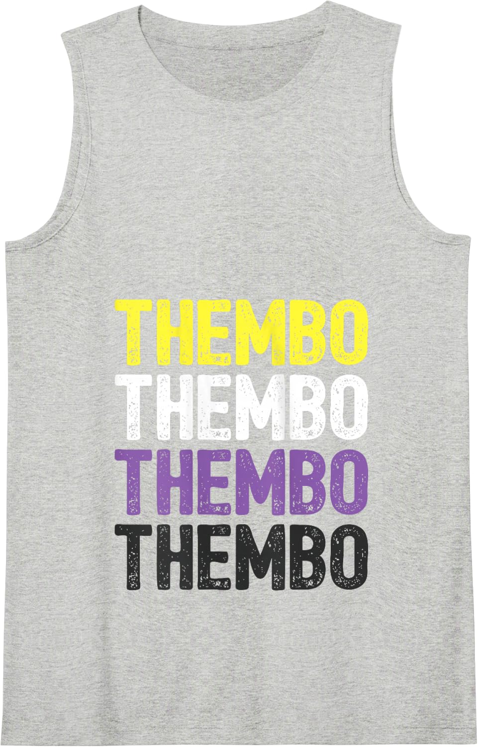 Thembo - Non-Binary Flag Colors LGBTQA+ Tank Top - Heather Grey