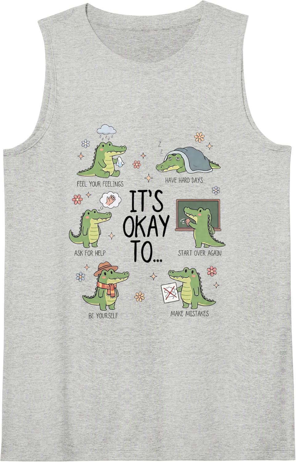 Alligator School Social Worker Back to School Counselor Sleeveless Tank Top - Heather Grey