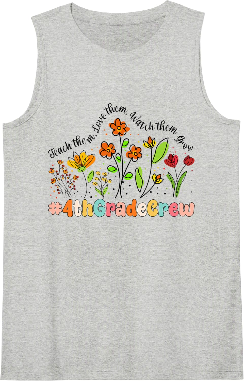 4th Grade Crew Appreciation Week Back to School Sleeveless Tank Top - Heather Grey