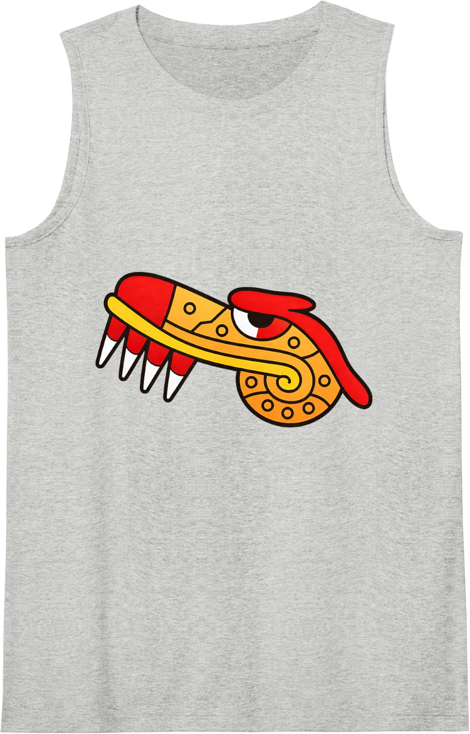 Aztec Serpent Quetzalcoatl Dragon Graphic Calendar Boys Sleeveless Tank Top - Heather Grey
