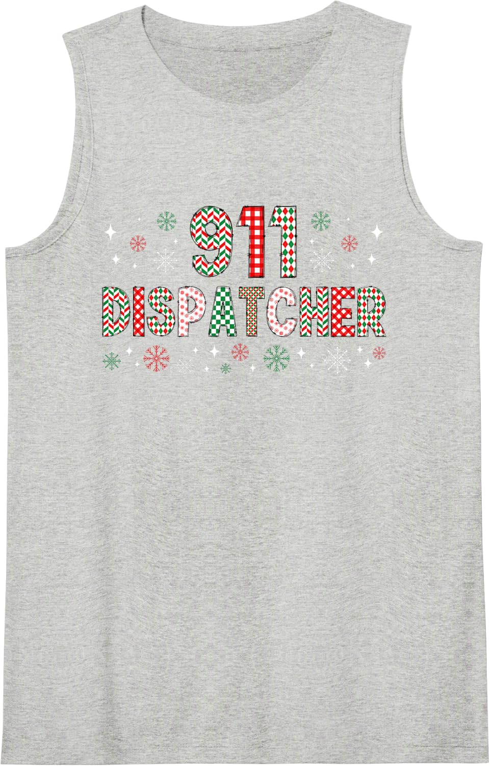 911 Dispatcher Christmas 911 Operator Xmas Party Sleeveless Tank Top - Heather Grey