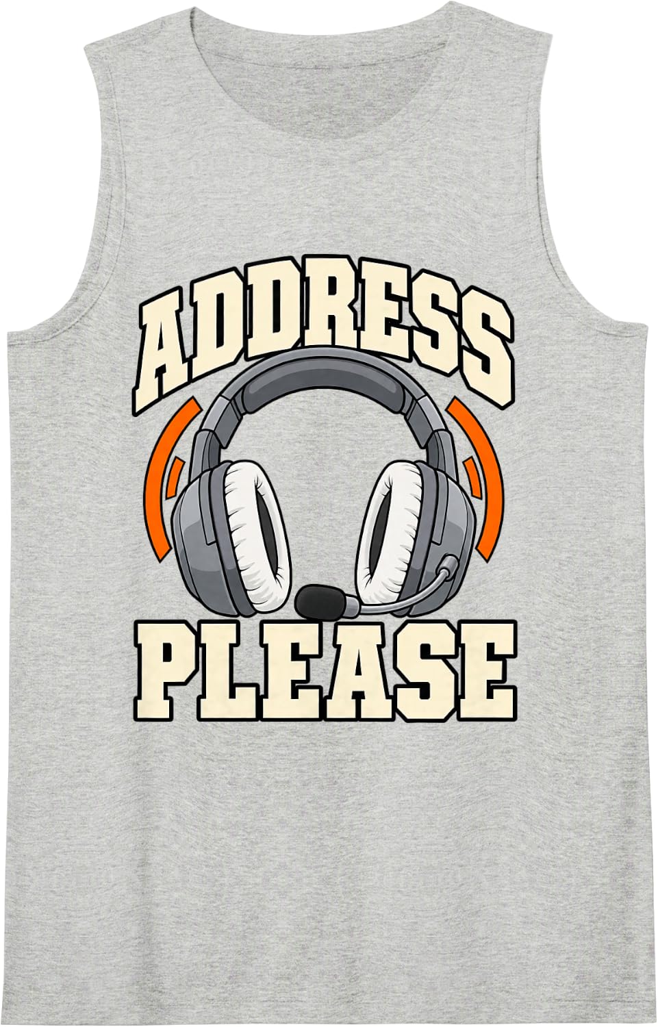 911 Dispatcher Address Please Headset Emergency Dispatch Sleeveless Tank Top - Heather Grey
