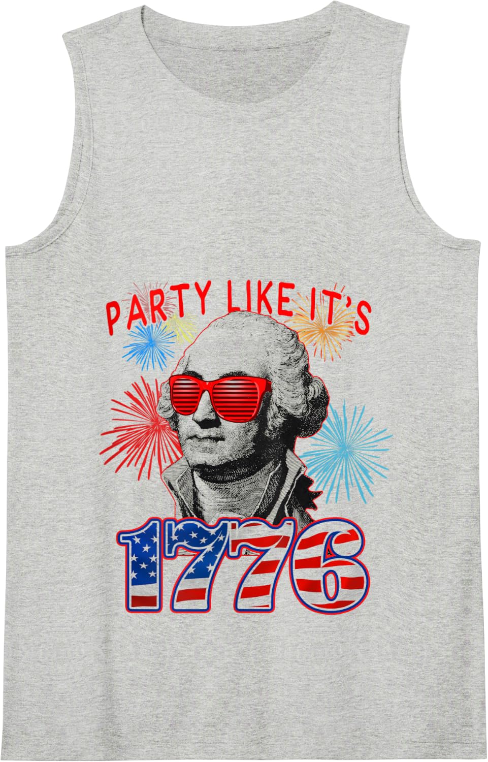 Party Like It Is 1776 4th of July George Washington Tank Top - Heather Grey