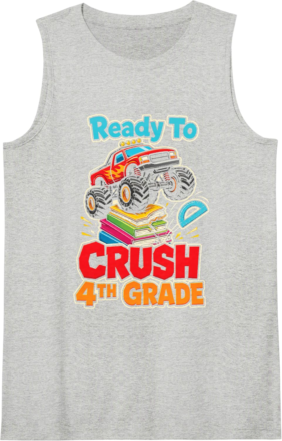 4th Grade Ready to Crush Back to School Fourth Graders Sleeveless Tank Top - Heather Grey