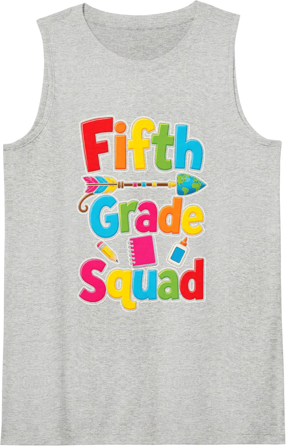 5th Grade Squad Fifth Grade First Day of School Sleeveless Tank Top - Heather Grey