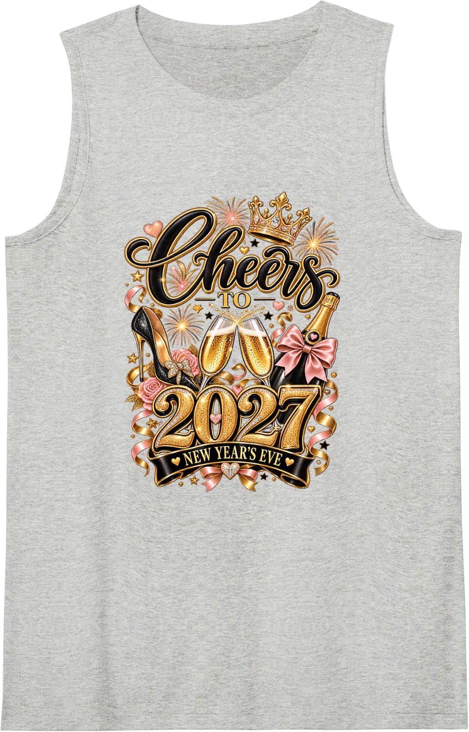 Cheers to 2027 – Glamorous New Year’s Eve Party for Women Sleeveless Tank Top - Heather Grey