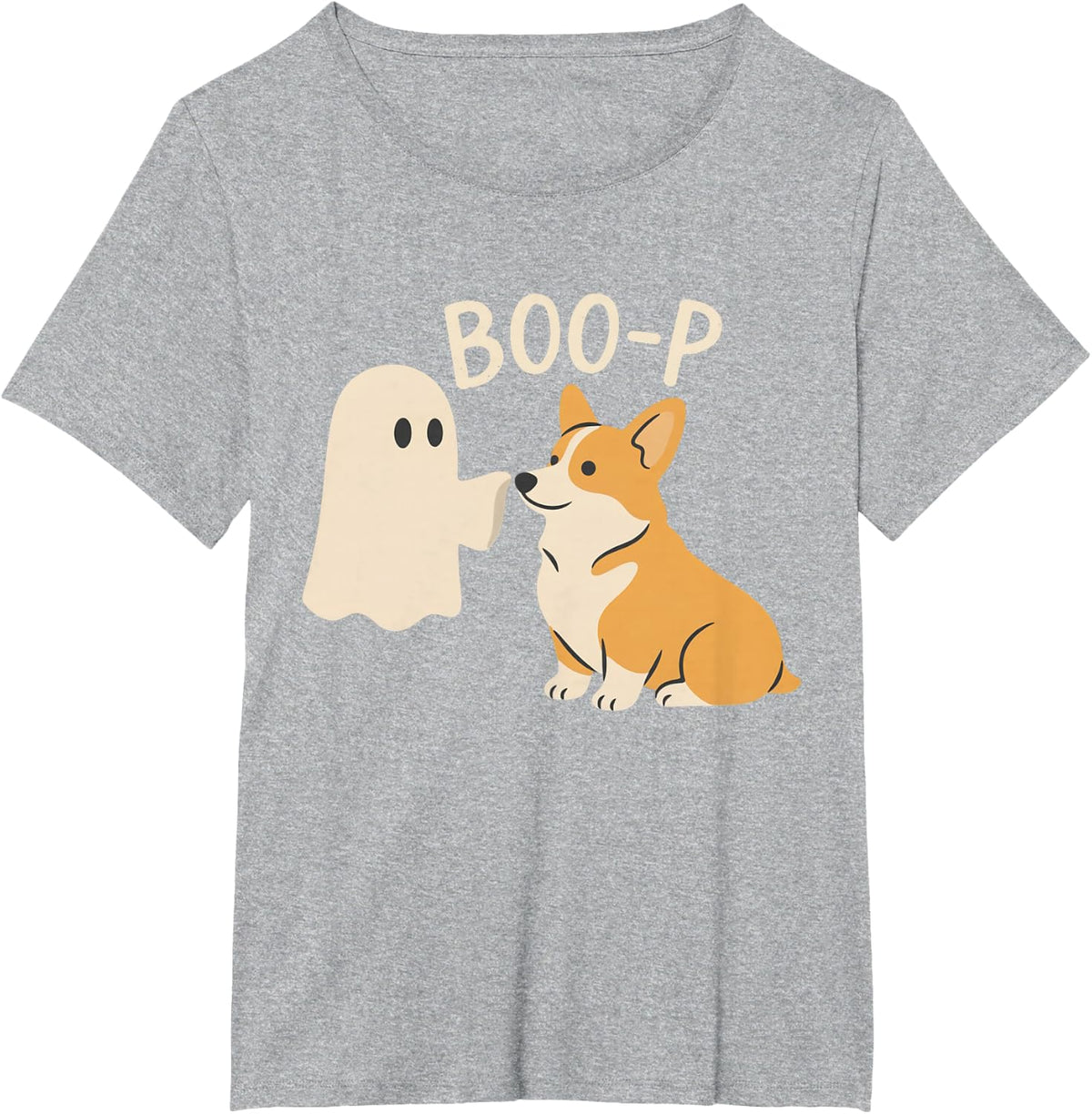 Pembroke Welsh Corgi Halloween Boo-P for Dog Lovers T-Shirt - Heather Grey