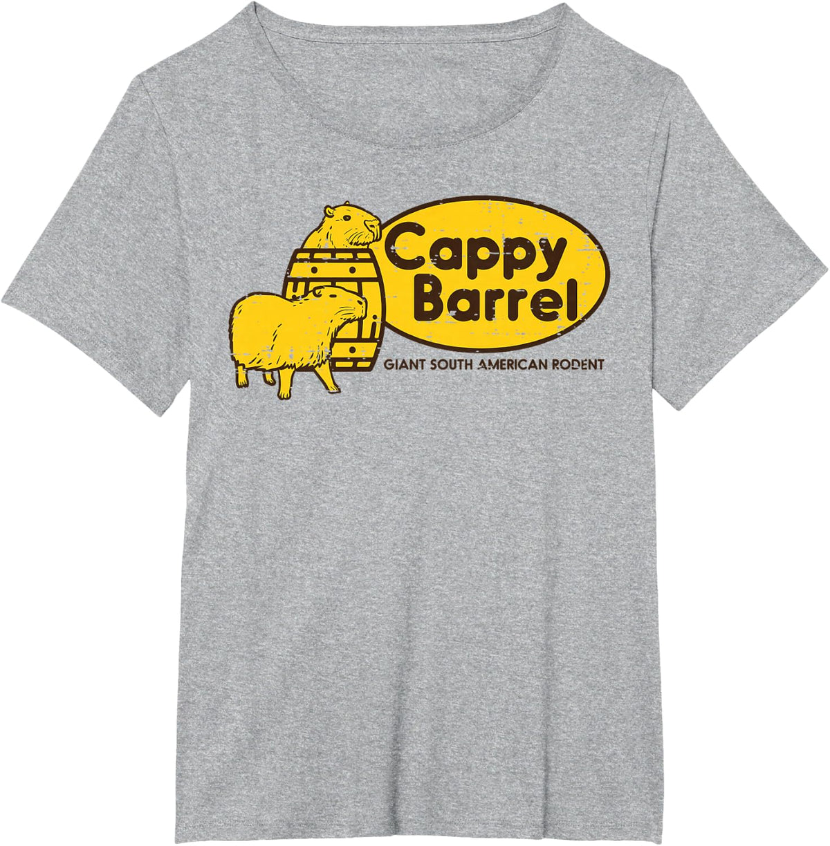 Capybara Cappy Barrel Giant South American Rodent Men Women T-Shirt - Heather Grey