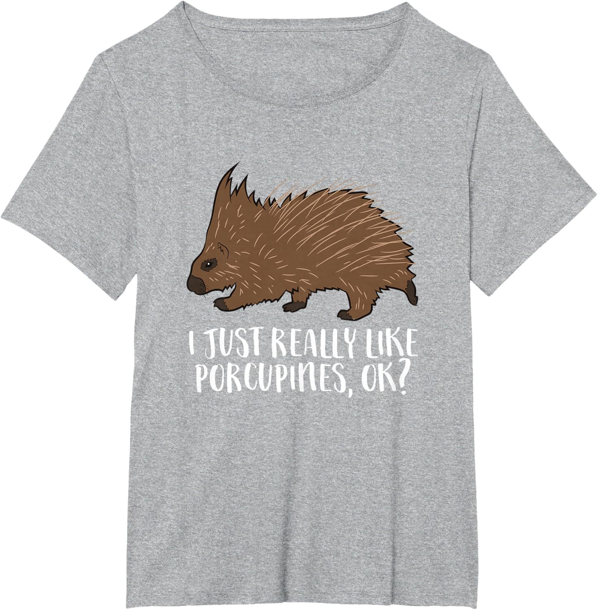 I Just Really Like Porcupines Ok Funny Porcupine T-Shirt - Heather Grey