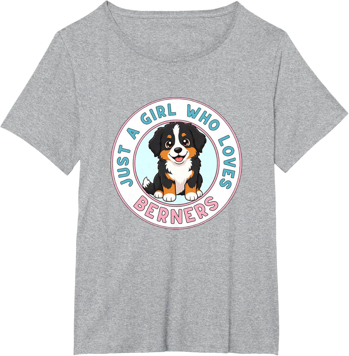 Just A Girl Who Loves Berners Bernese Mountain Dog T-Shirt - Heather Grey