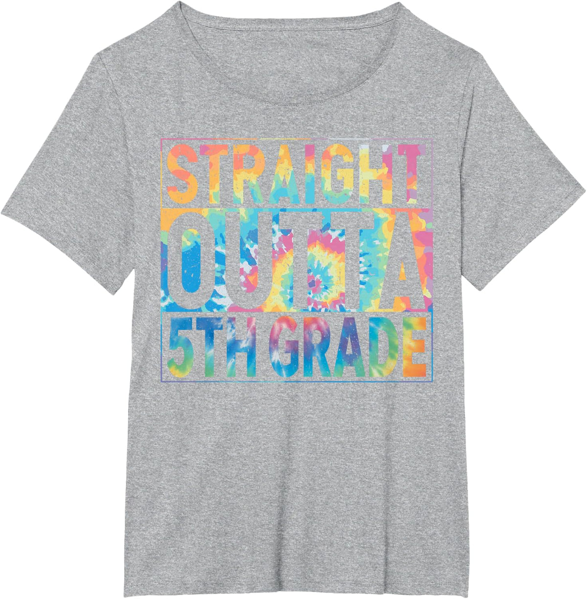 Straight Outta 5th Grade Graduate Class 2026 5th Grade Funny T-Shirt - Heather Grey
