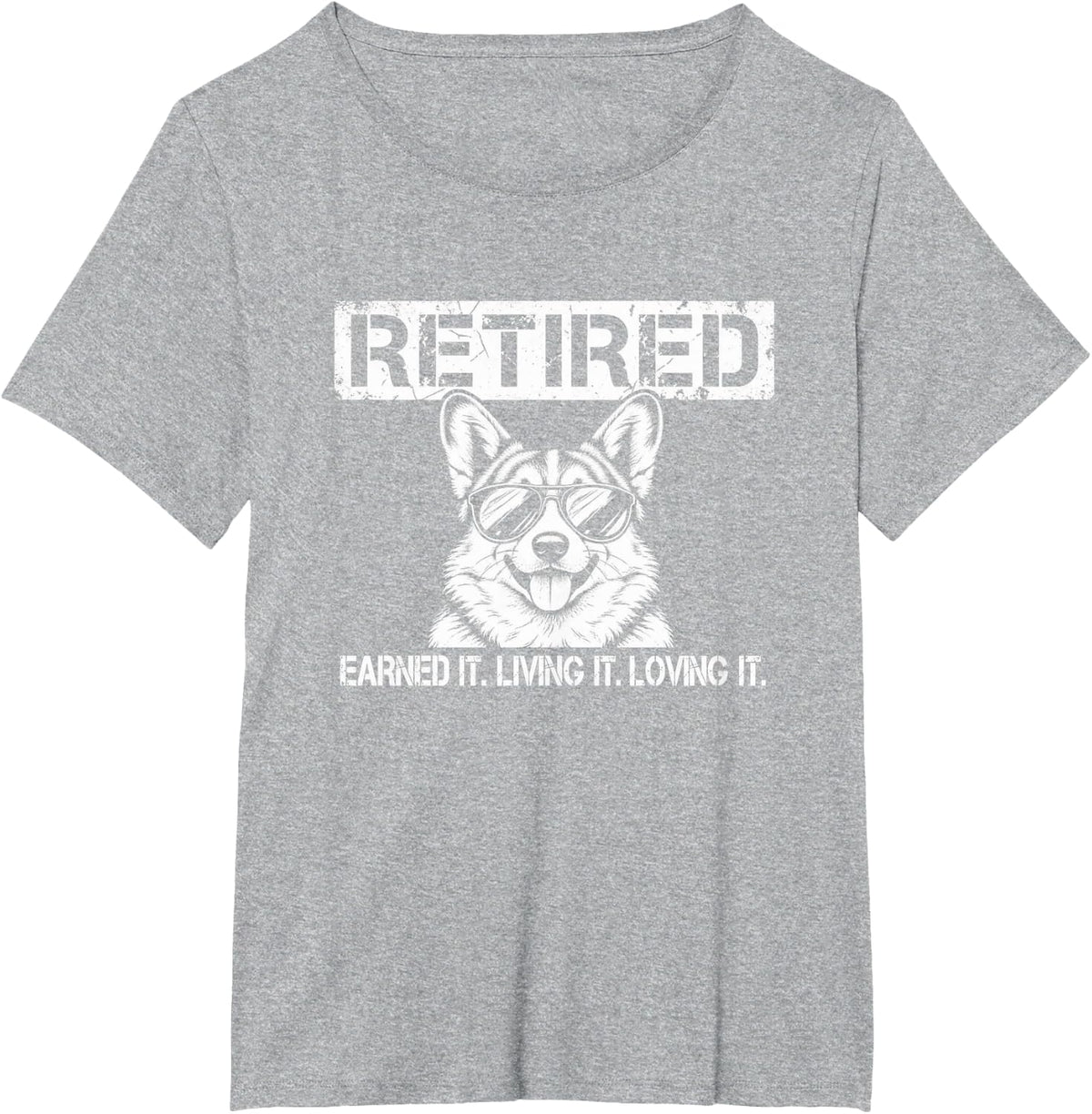 Womens Girls Moms Retired Retirement Welsh Corgi Dog Lover T-Shirt - Heather Grey