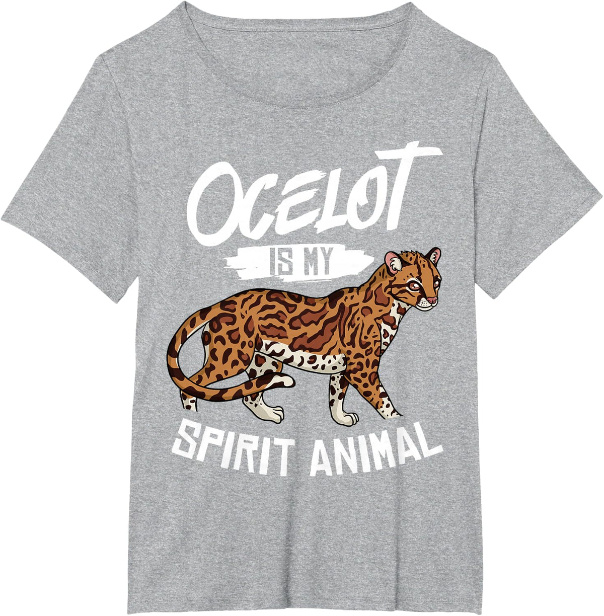 Ocelot Animal Gift Cute Funny Wild Cat T-Shirt - Heather Grey