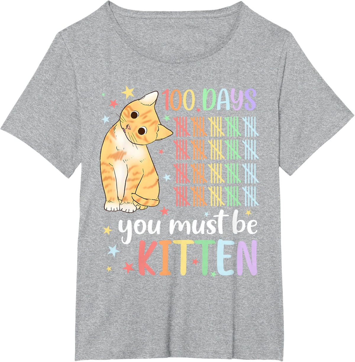 100th Day Of School Cat You Must Be Kitten Student Kids T-Shirt - Heather Grey