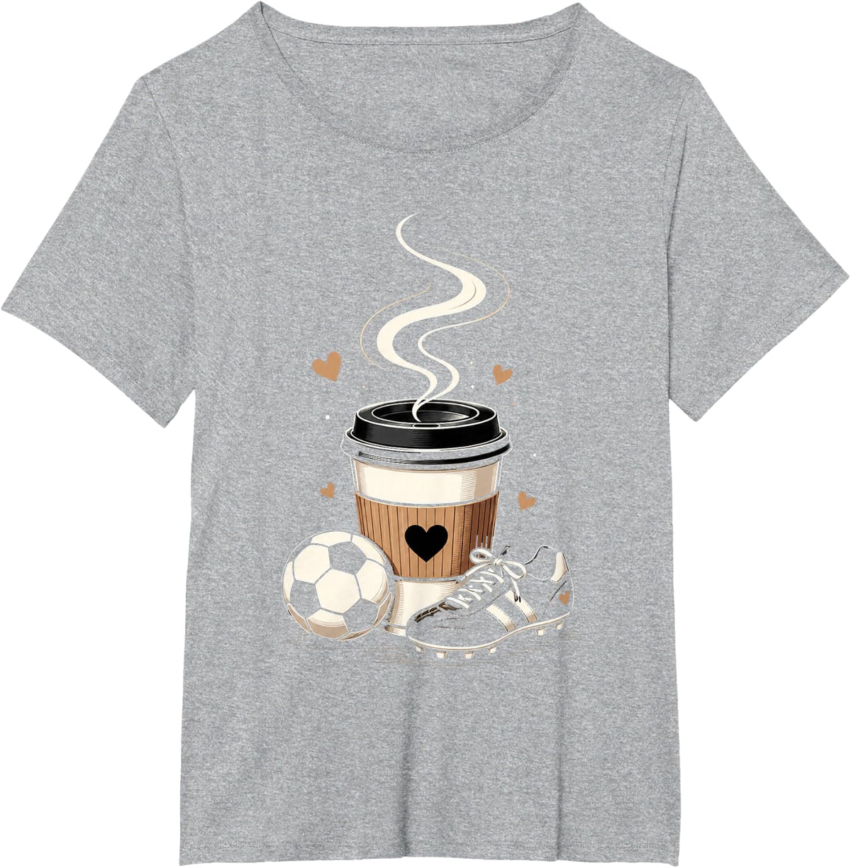 Soccer Coffee Ball Cleat Gift for Mom Dad Kids Family Lovers T-Shirt - Heather Grey