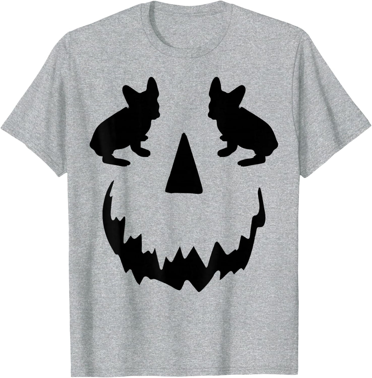 Pumpkin French Bulldogn Halloween Frenchie T-Shirt - Heather Grey