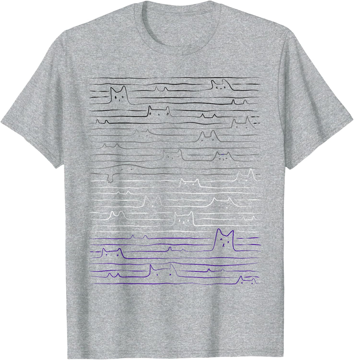 Subtle asexual pride flag for cat lovers - Asexuality ACE T-Shirt - Heather Grey