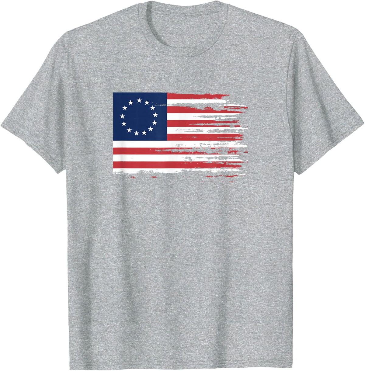 4th of July Patriotic Betsy Ross battle flag 13 colonies T-Shirt - Heather Grey