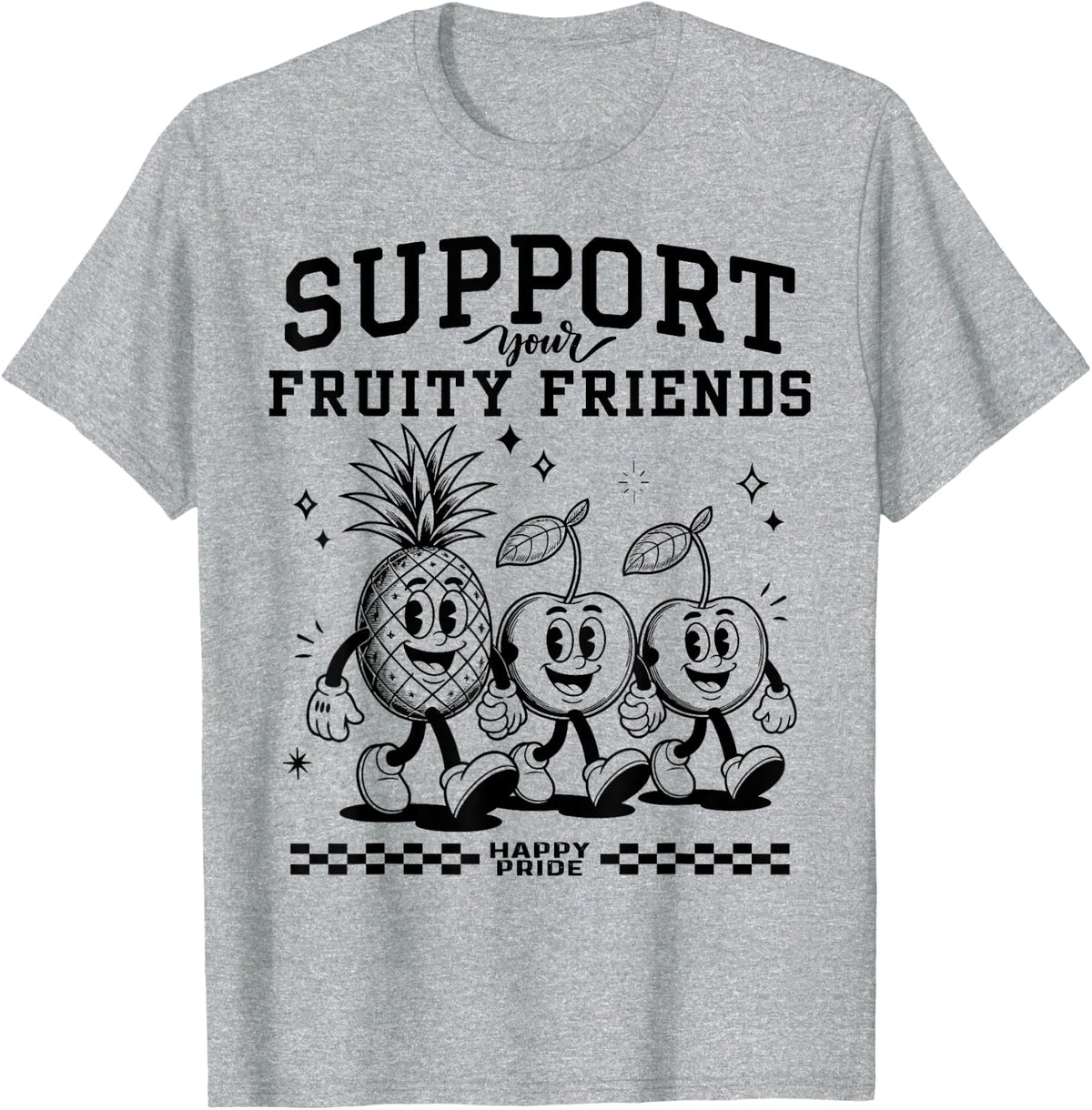 Support Your Fruity Friends T-Shirt - Heather Grey
