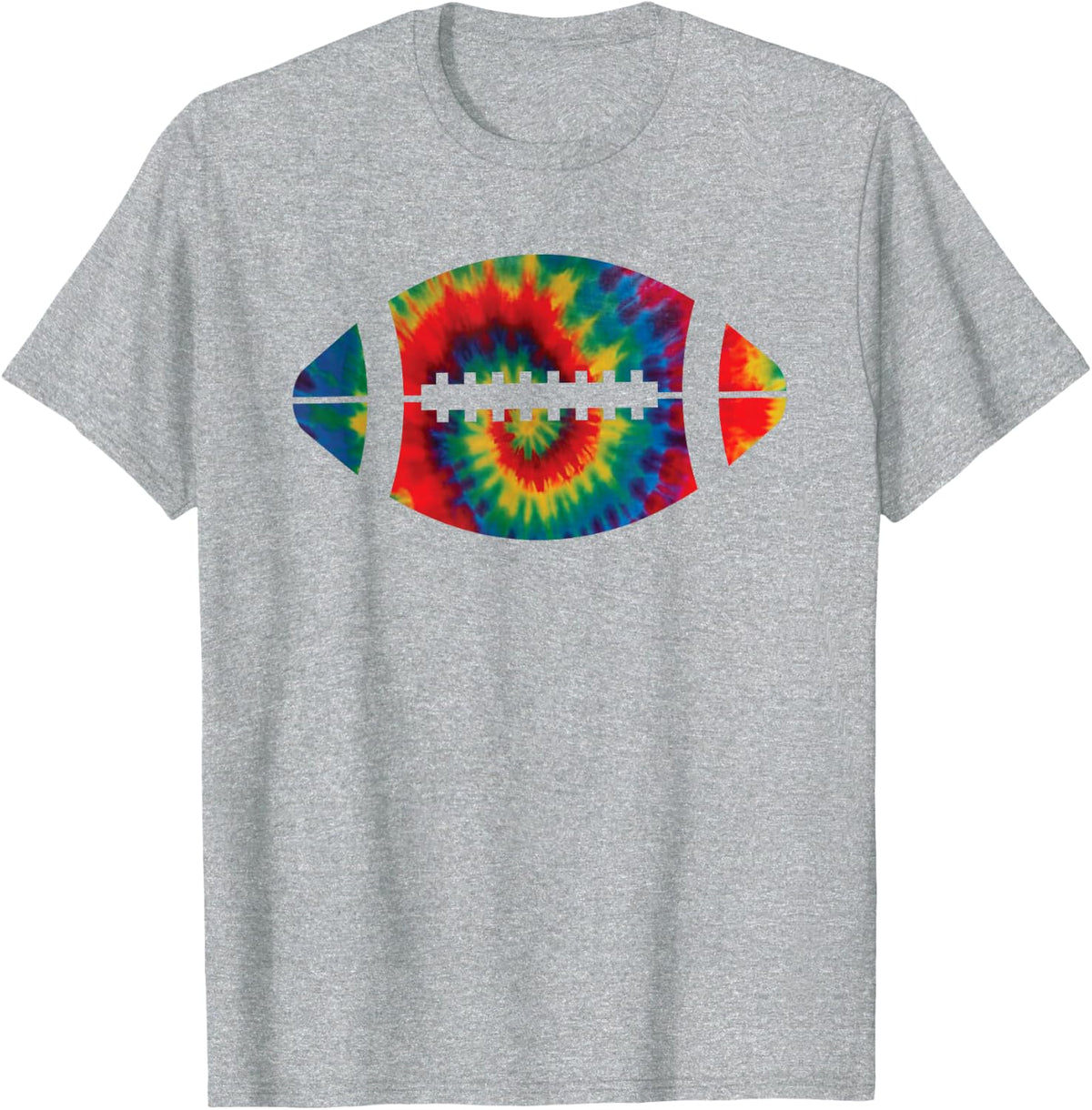 Football Tie Dye Rainbow Kids Boys Teenage Men Girls Gift T-Shirt - Heather Grey