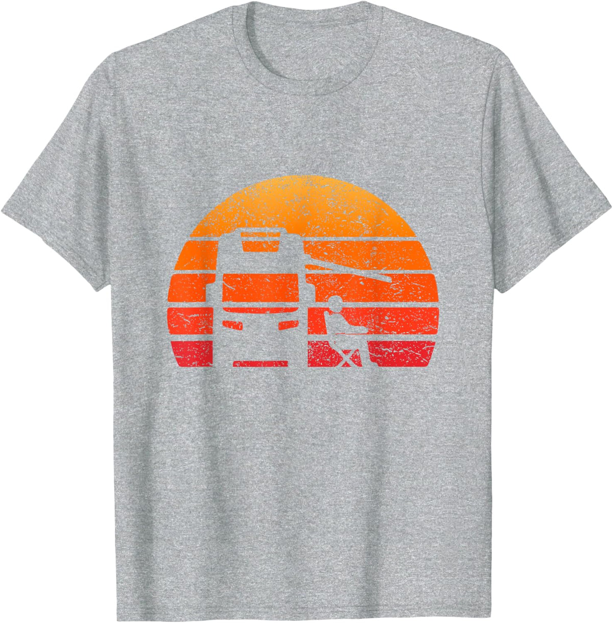 Retro Sunset RV Camper Outfit Vintage Motorhome T-Shirt - Heather Grey