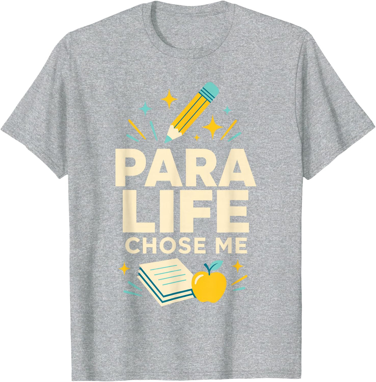 para Life Chose Me Teacher School T-Shirt - Heather Grey
