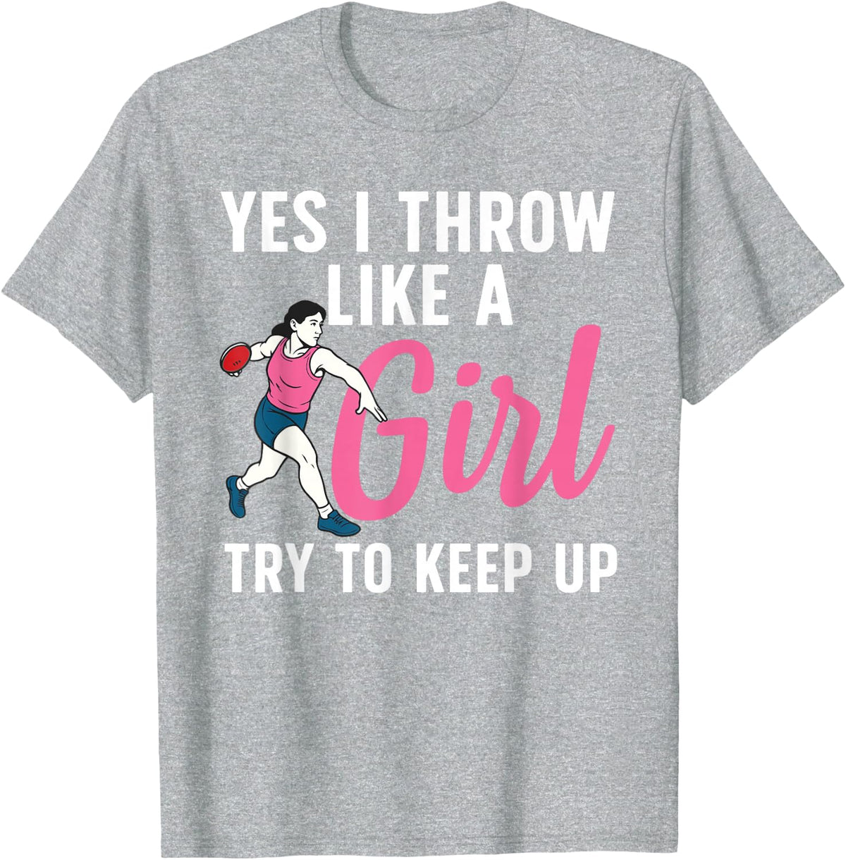 Cool Discus Throwing Art for Women Girls Mom Discus Thrower T-Shirt - Heather Grey