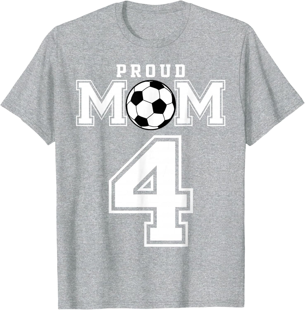 Number 4 Custom Proud Football Futbol Mother Personalised Women T-Shirt - Heather Grey