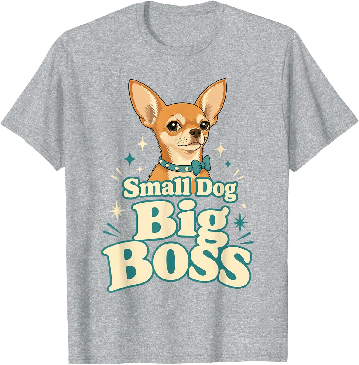 Small Dog Boss Chihuahua T-Shirt - Heather Grey