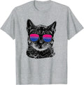 Bisexual Gay Pride Cat LGBT Sunglasses T-Shirt - Heather Grey